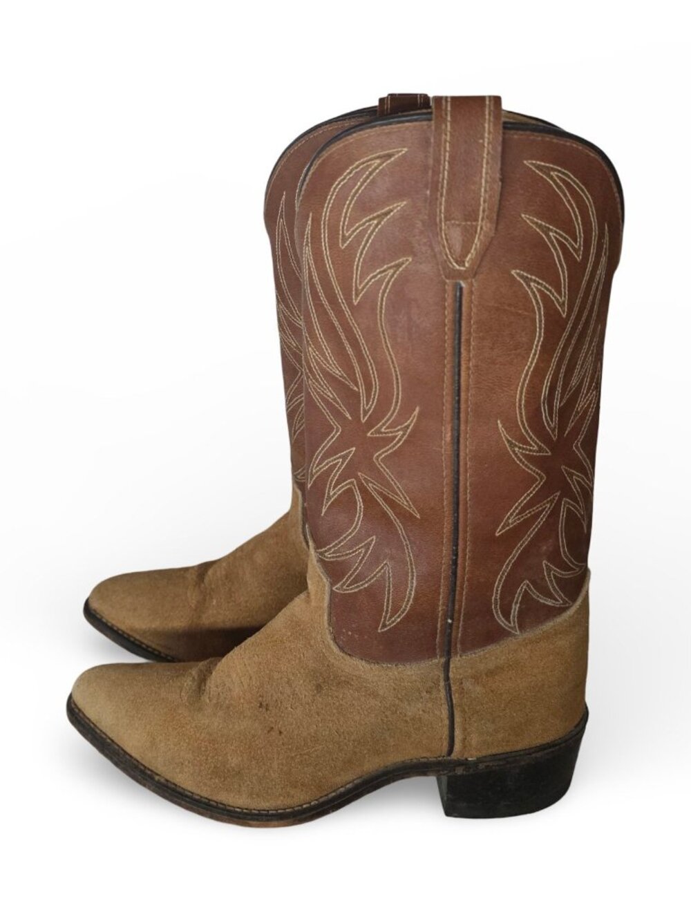 Vtg Acme Womens Western Boots Cowgirl Sz 6D Leather & Suede Brown USA Made